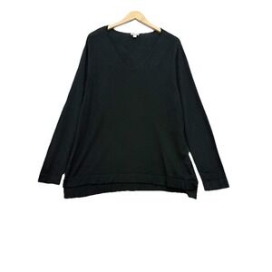 J Jill Merino Merino Wool VNeck Sweater Women XL Lightweight Minimalist Classic